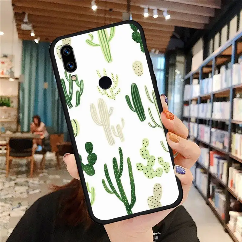 

Cactus Flower Leaf Phone Case For Xiaomi Redmi 4x 5 plus 6A 7 7A 8 mi8 8lite 9 note 4 5 7 8 pro