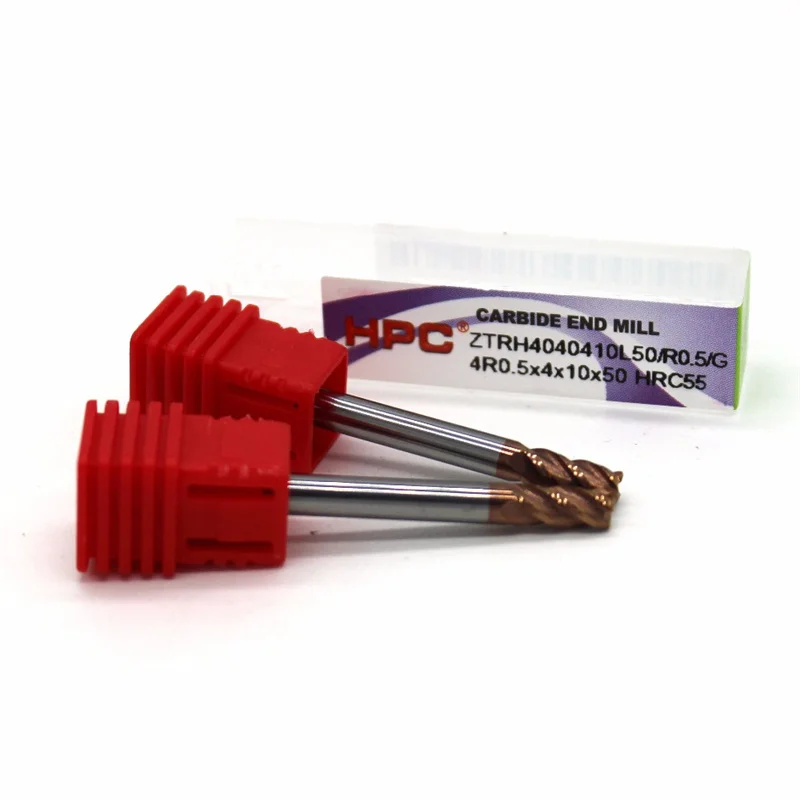 4R1*4*50/4R0. 5*4*50 из 4 флейт HRC 55 фреза Угловой радиус твердосплавная Концевая CNC