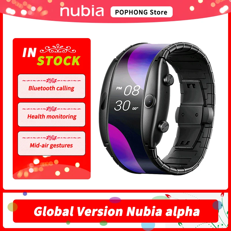 Глобальная версия ЖК-дисплея ZTE Nubia Альфа 4 01 дюймов OLED Смарт складная дисплей