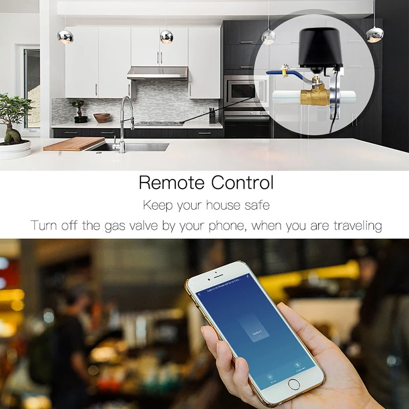 Z Wave Plus Авто клапан для газа воды контроллер работать с детектор утечки Сенсор