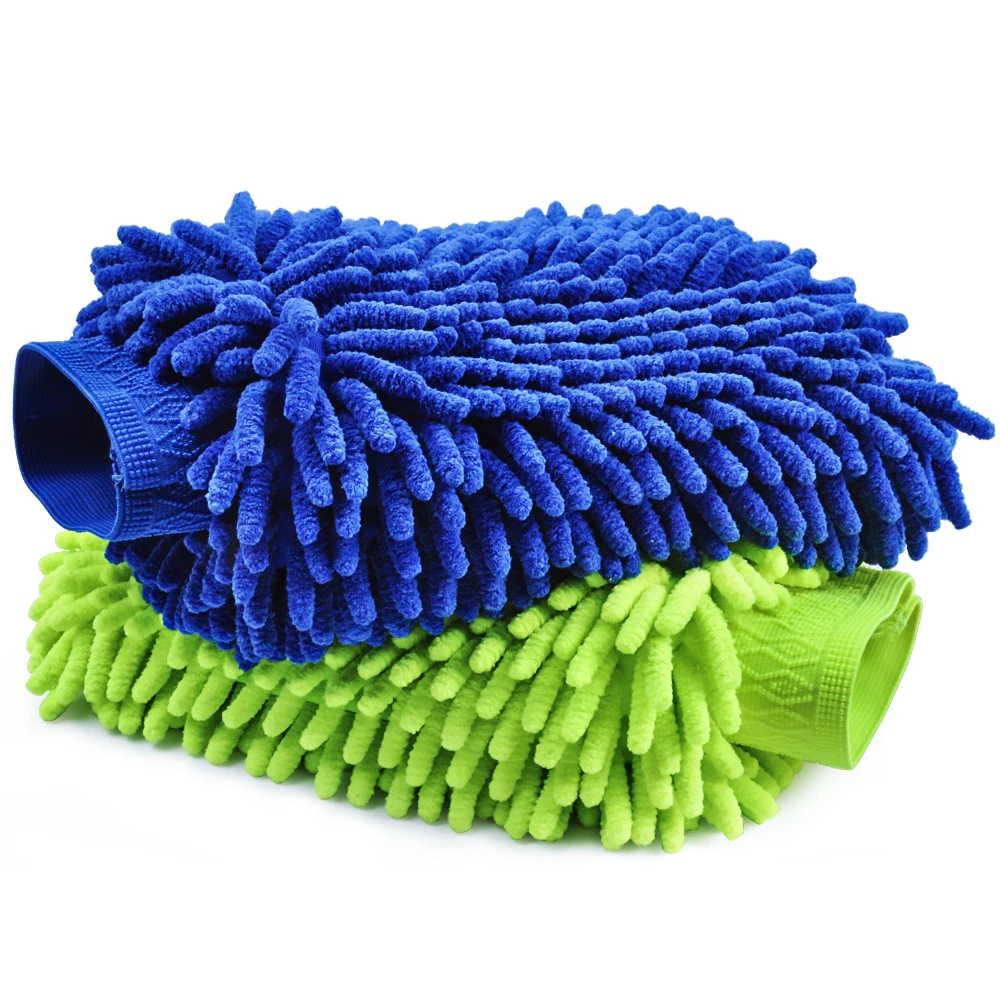 Перчатка для мытья машины 2 упаковки очень большого размера Премиум синель