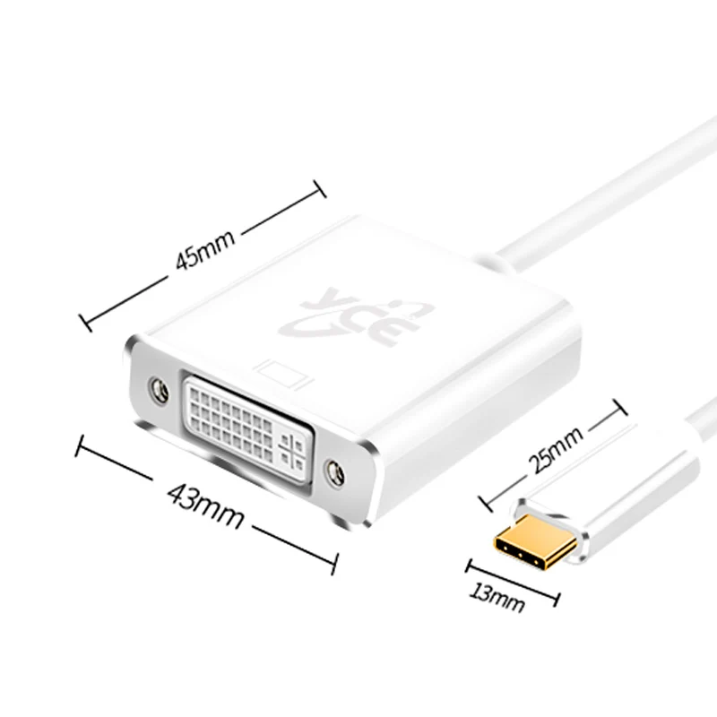 V67 USB-C/M для док-станции DVI/F разъем со штекером DVI 1080P Портативный на Мощность