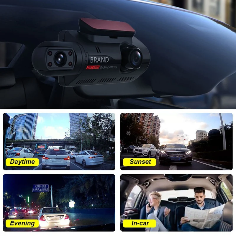 

FHD Car DVR Camera Dash Cam Dual Record Video Recorder Dash Camera 1080P Parking Monitoring G-Sensor DashCam