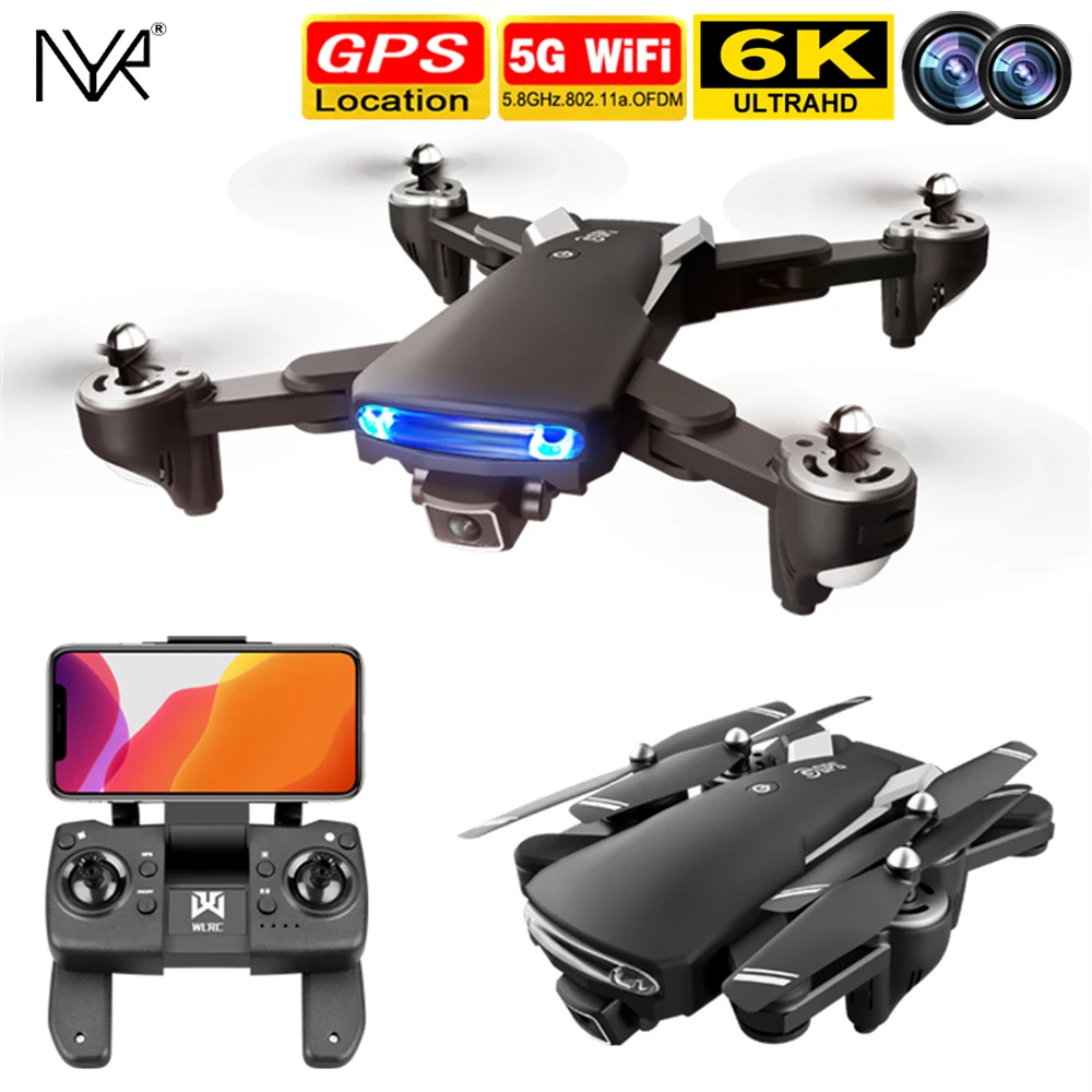 Радиоуправляемый Дрон-вертолет NYR KK7 с HD-камерой 4K/6K GPS Wi-Fi FPV складной Дрон