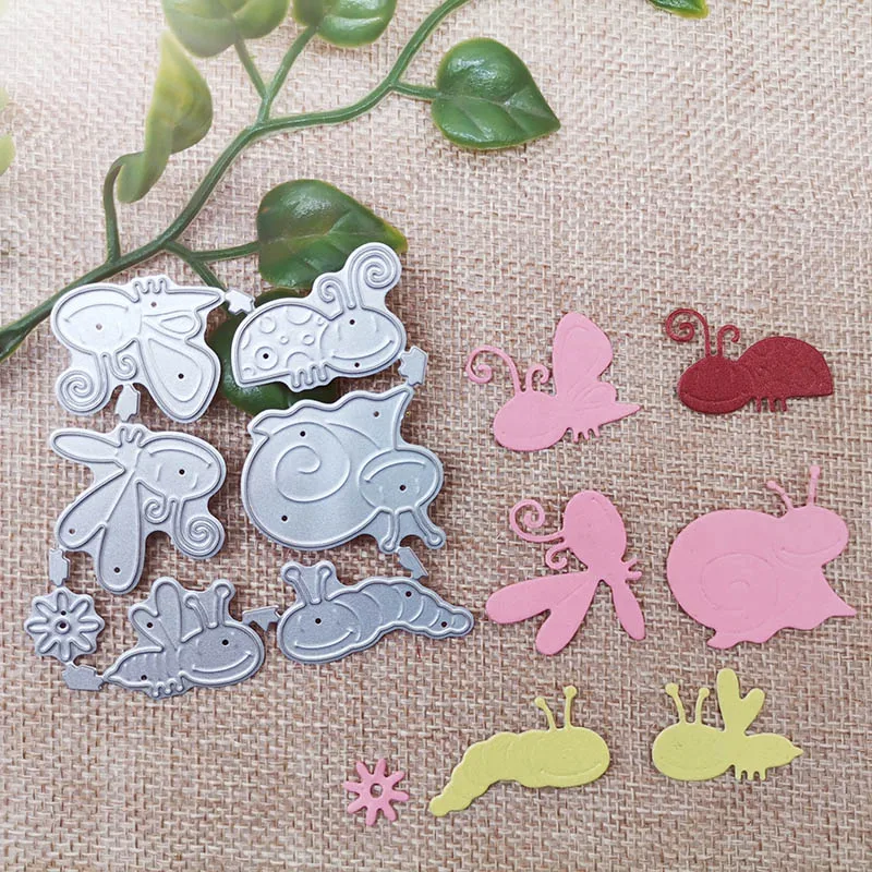 

New Metal Cutting Dies Scrapbooking Snails and bugs DIY Album Paper Card Craft Embossing stencil Dies 70*70mm