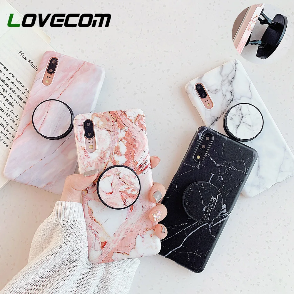 Чехол LOVECOM для телефона с мраморной подставкой и держателем мягкий чехол IMD Для