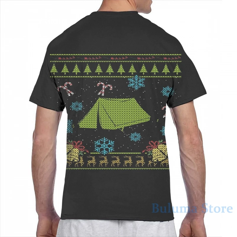 Футболка для кемпинга походов Рождества уродливый свитер дизайн Мужская