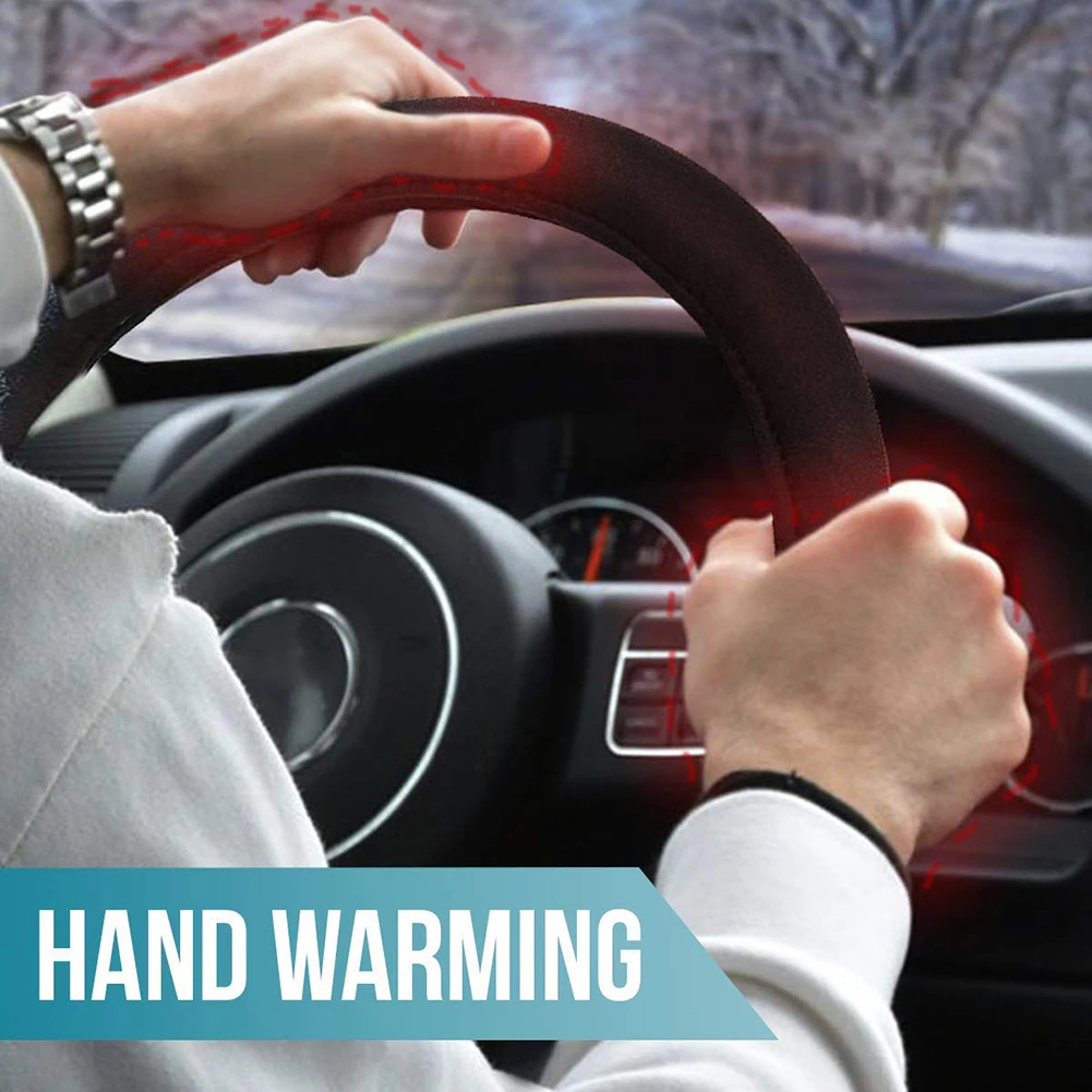 Чехол на руль с подогревом 12 В 15 дюймов зимний универсальный для автомобиля|Чехлы