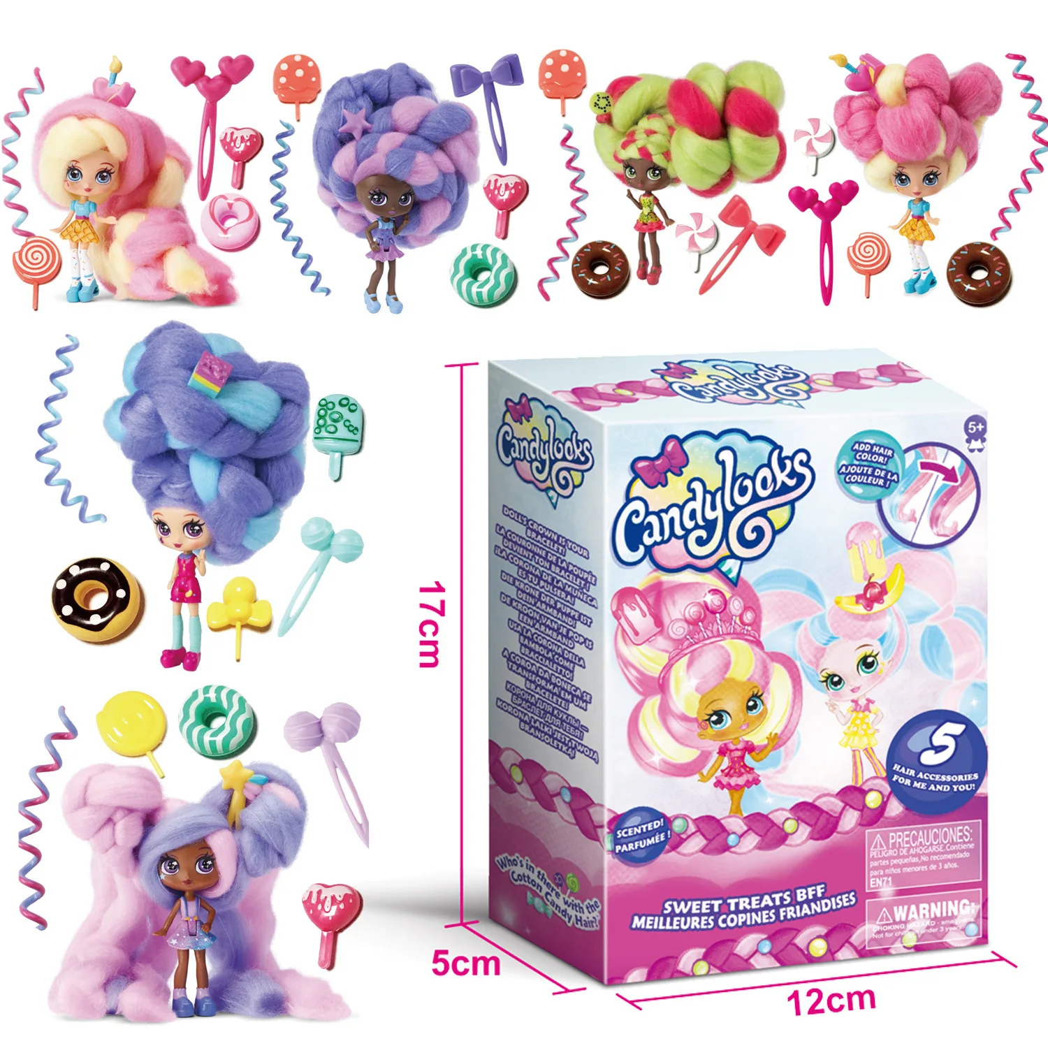 

Baby Doll Sweet Treat Toys Hairdressing Dolls Accessories Marshmallow Hair Surprise Hairstyle for Girl Toys Gift