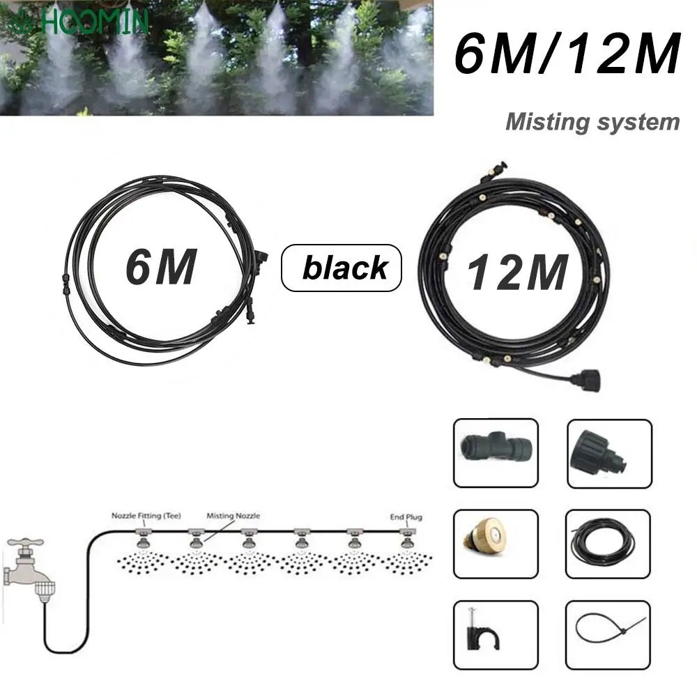 

6M/12M Nebulizer Sprinkler Fog Mist System Watering Irrigation Mister Water Spray Cooling System