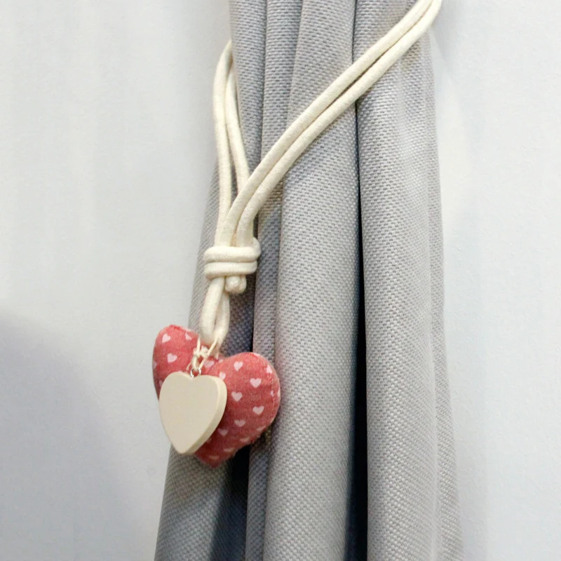 2 шт. магнитные занавески в форме сердца из натурального хлопка и льна | Дом сад