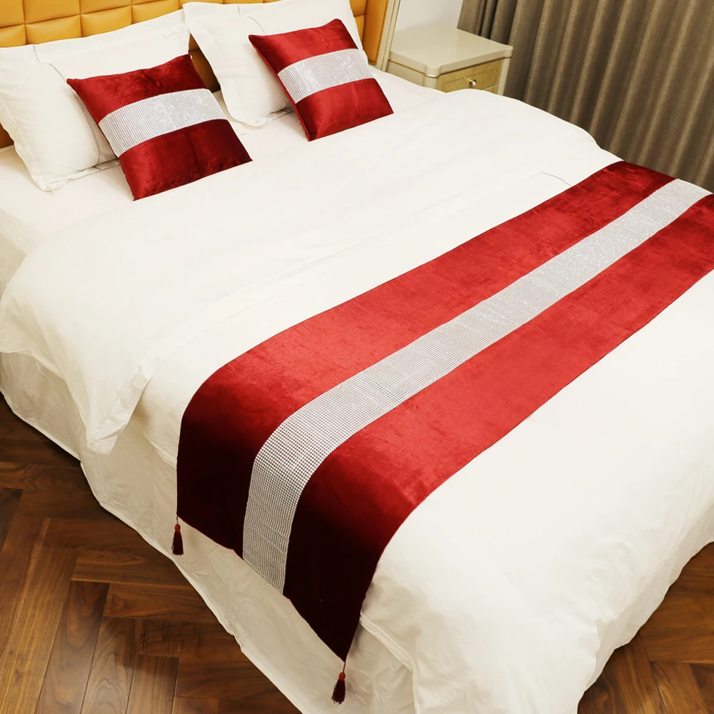 Бриллиантовая фланелевая фотодорожка для кровати декоративная задняя часть