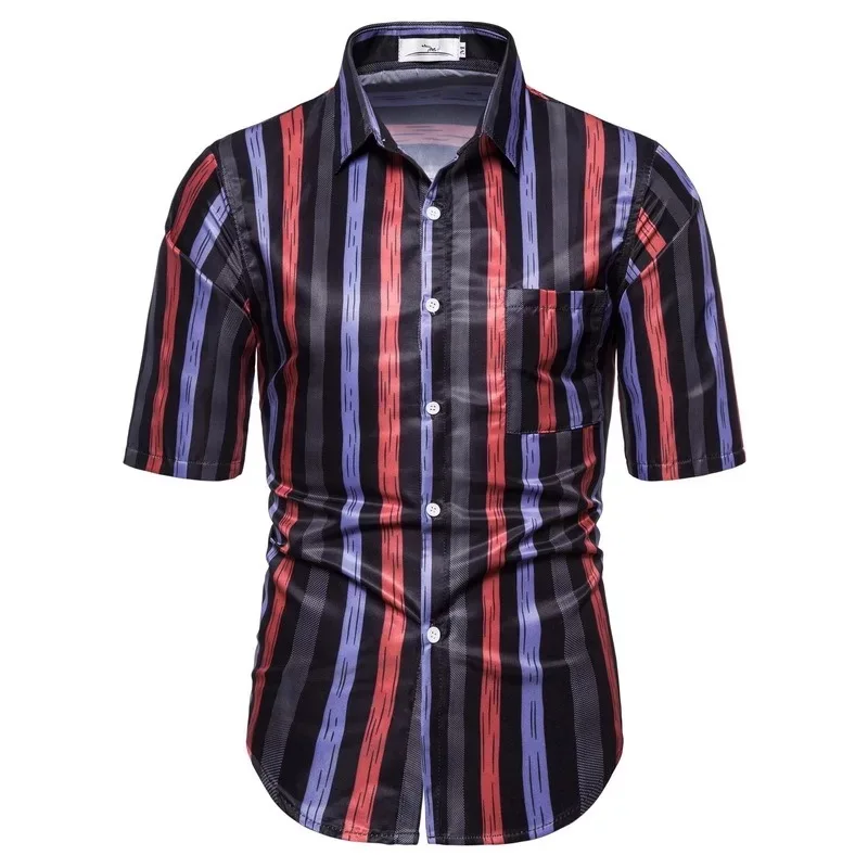 

Новинка 2020, мужская повседневная блузка, хлопковая рубашка, свободные топы, футболка с коротким рукавом, весна-осень, лето, Повседневная Кра...