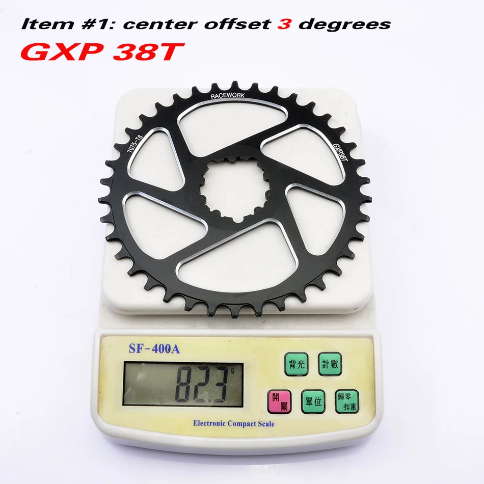 3 degrees 38T Бесплатно deliv RACEWORK Fahrrad кеттенблат 32 34 36 38t Engen Breite Fahrrad кеттенблат мех GXP XX1 XO CNC AL7075 KurbelFahrrad - Цвет: 3 degrees 38T
