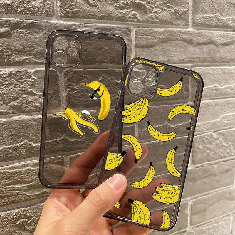 

Bananas cute cartoon fruit Phone Case Transparent for iPhone 7 8 11 12 se 2020 mini pro X XS XR MAX Plus