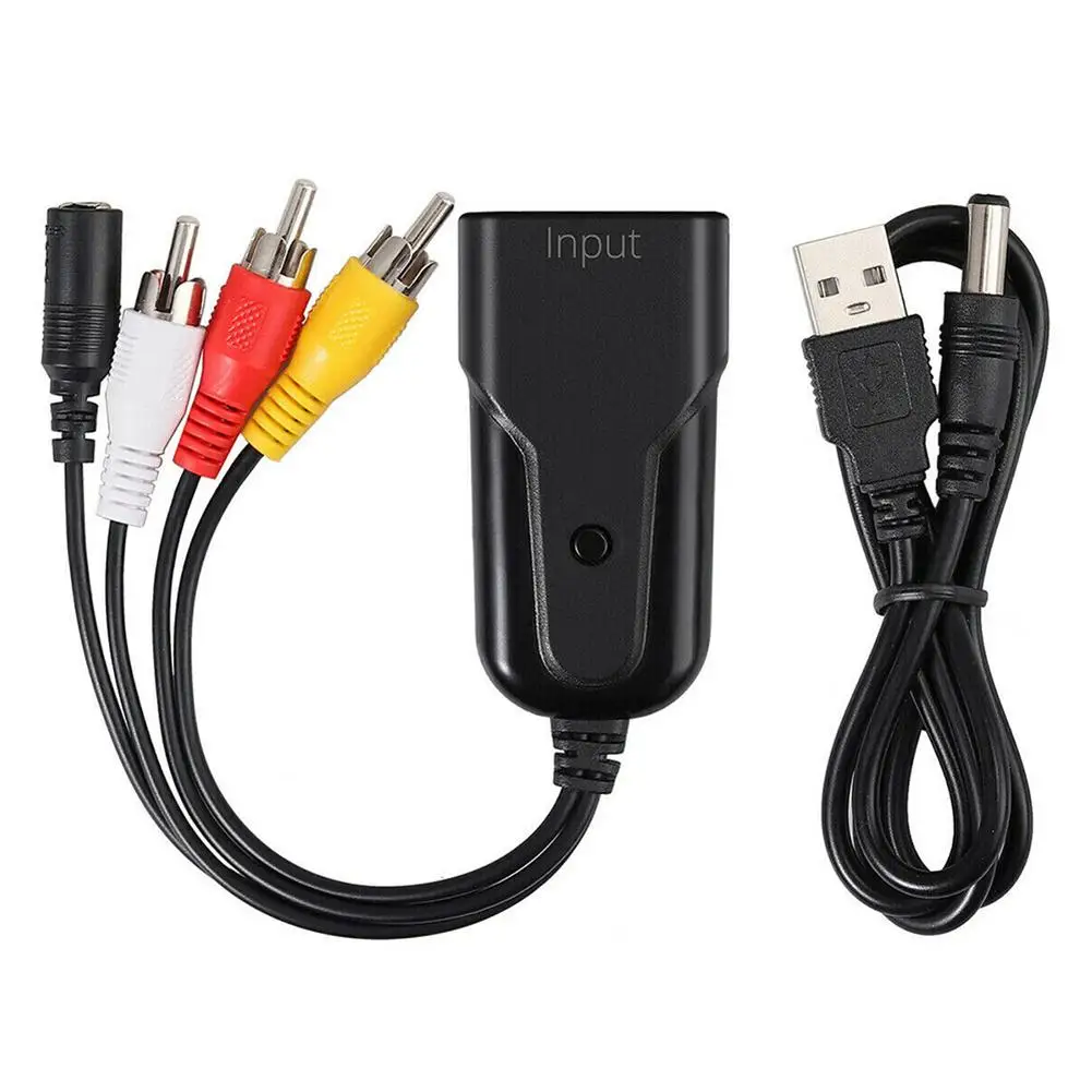 Преобразователь сигнала 1080p Mini to AV композитное видео аудио адаптер NTSC