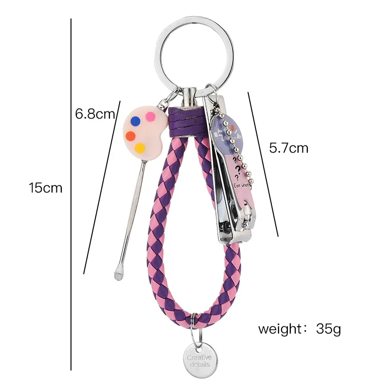 

New Fashion Creative Pendant Nail Scissors Digging Ear Pick Set Keychain Ladies Handbag Car Pendant Christmas Gift Accessories