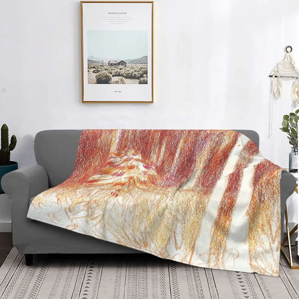 

Colcha a cuadros de arboles bailando en otoel, manta de colores, cama, sofa, muselina, manta de lana a cuadros, colcha de pik