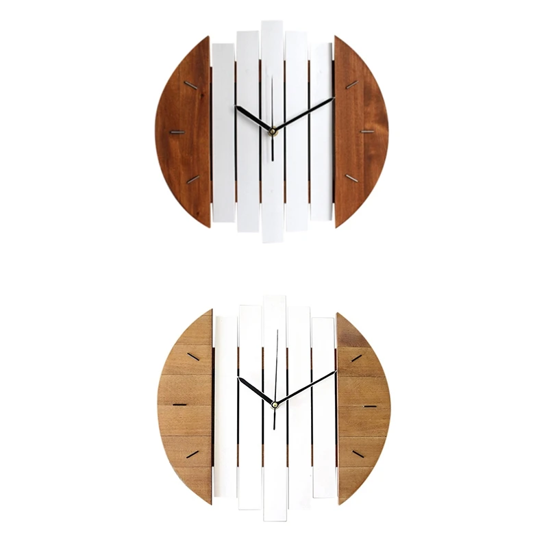 

Wooden Wall Clock Modern Design Vintage Rustic Shabby Clock Quiet Art Watch Home Decoration