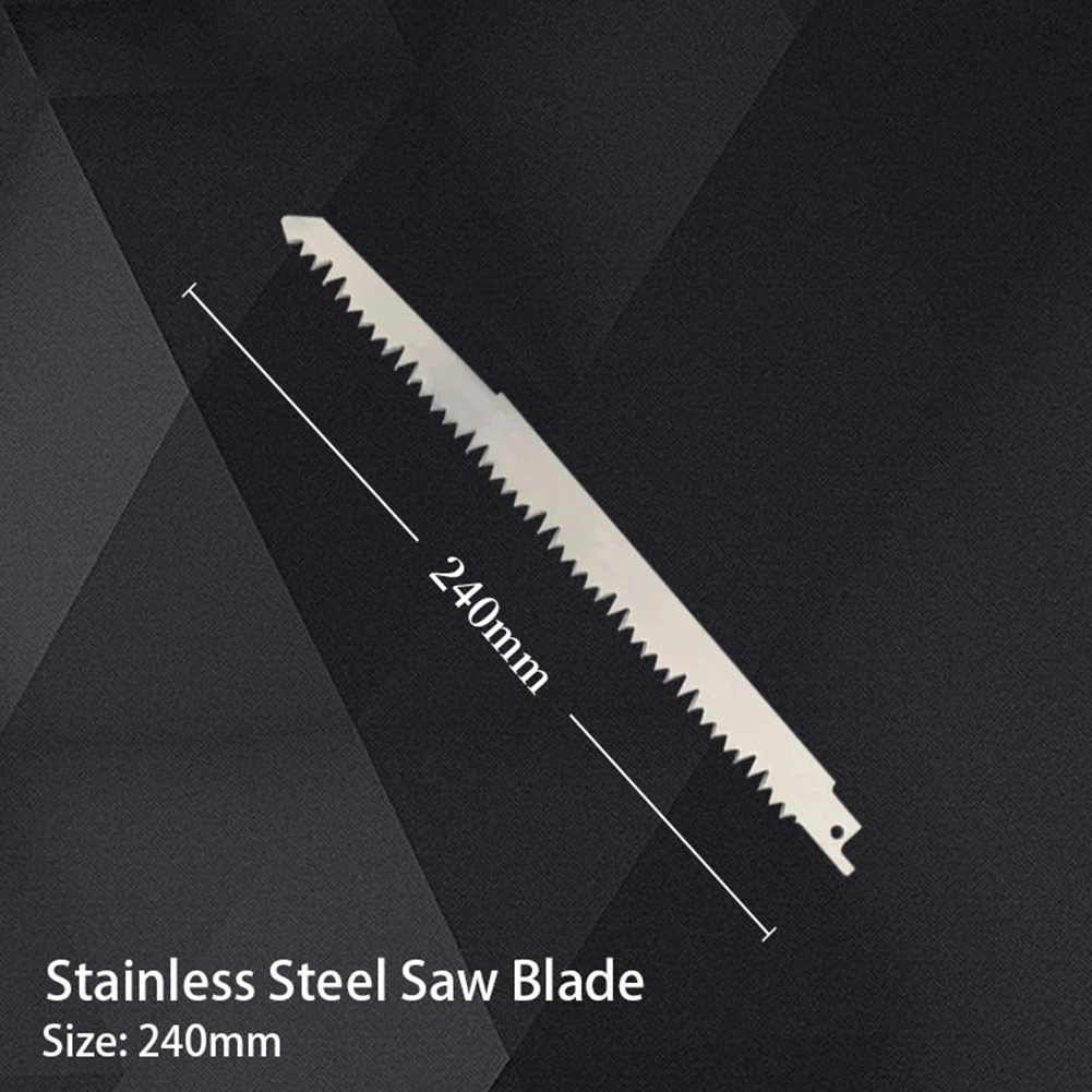 

5 pcs Reciprocating Saw Blades 240mm Frozen Meat Accessories Metal Silver