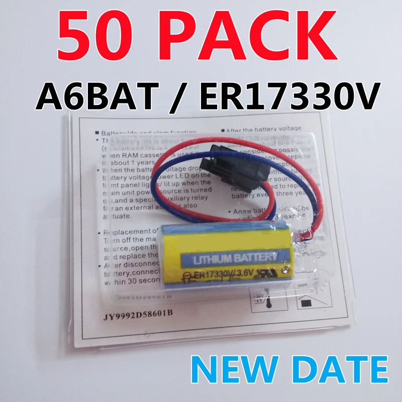 50 Упаковка NEW ER17330V 3,6 V PLC батарейки Servo A6BAT PLC Battery