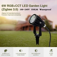 6w rgb cct led garden light ac220v 110v dimmable outdoor landscape lightwith zigbee gateway can achieve wifi app voice control