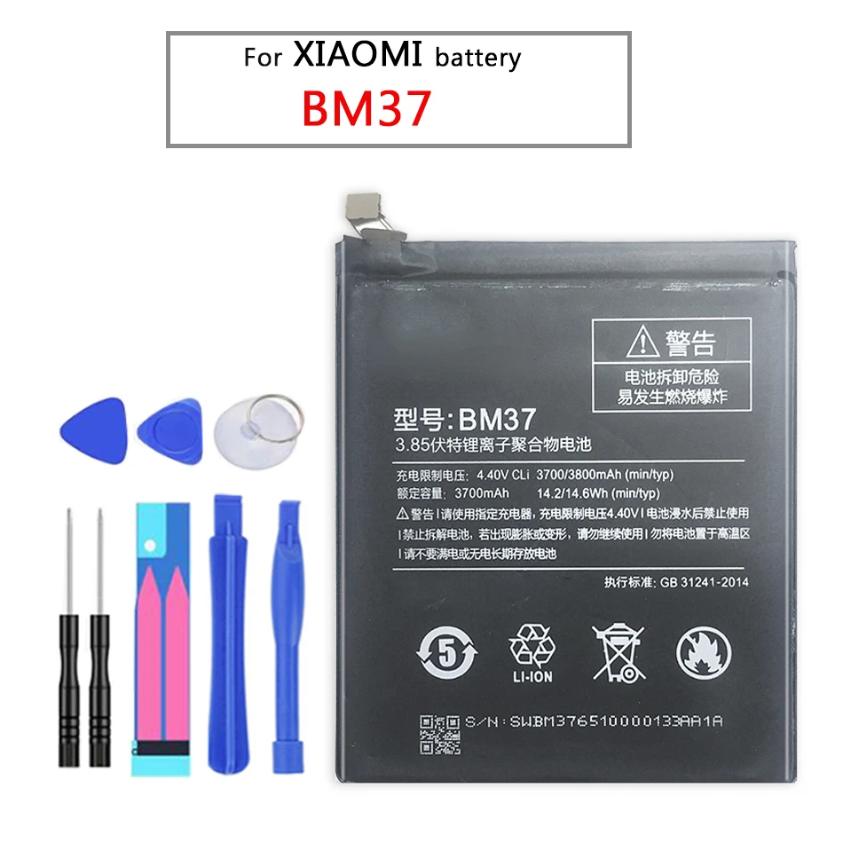 Батарея BM37 3800mAh для xiaomi mi 5S Plus мобильный телефон замена напряжения полимерный