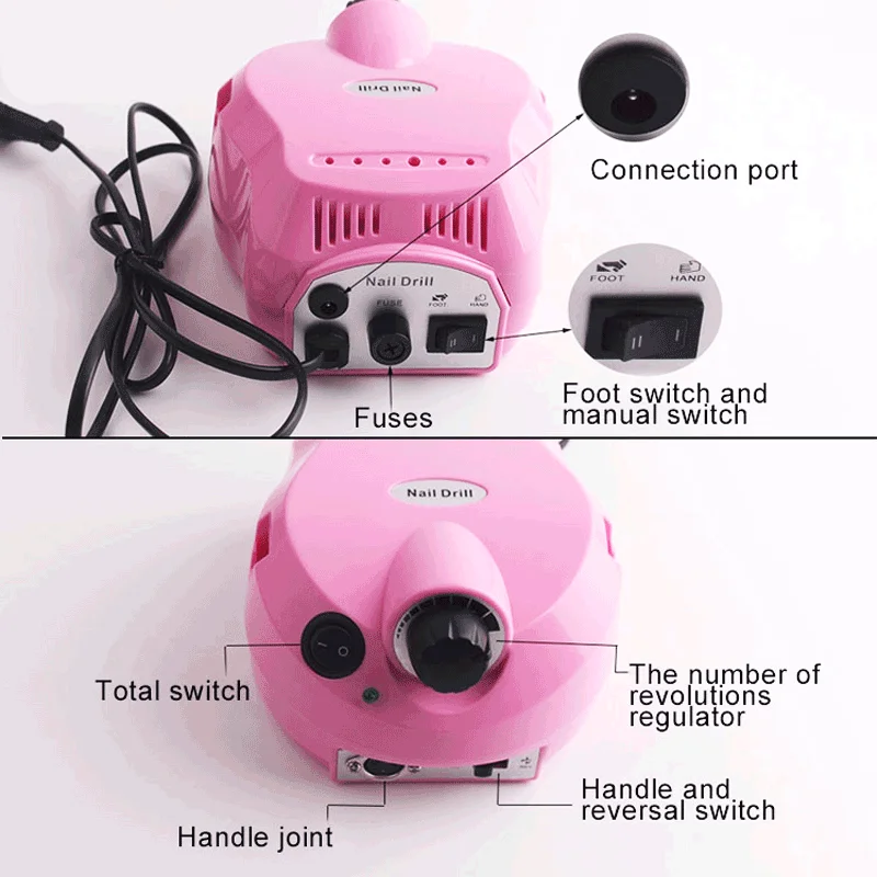 Аппарат для маникюра и педикюра с 6 фрезами 35000 об./мин.|Электрические маникюрные