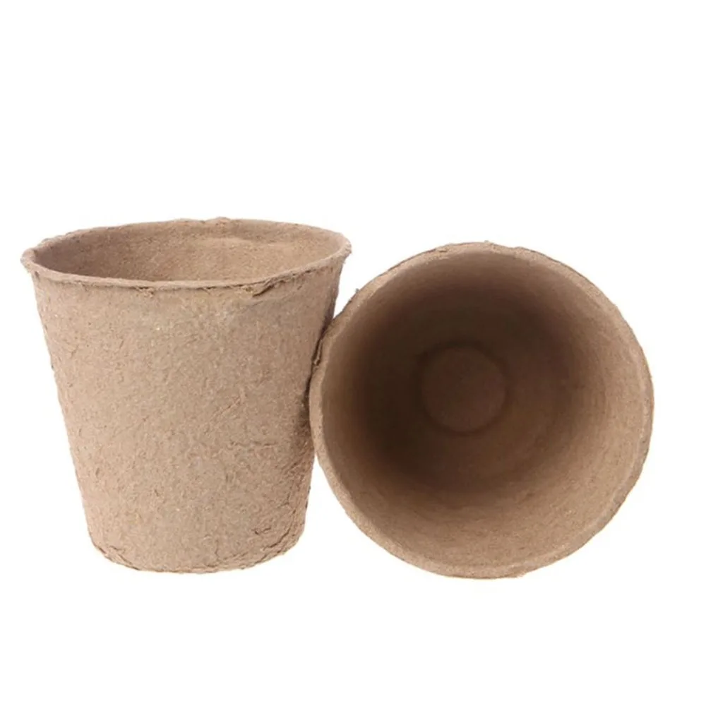 50 Pieces 6cm Round Peat Pots Plant Seedling Starters Cups Nursery Herb Seed Tray Planting Tools Garden Supplies | Дом и сад