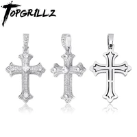 topgrillz 2020 new cross pendant iced out necklace full micro pave cubic zirconia pendant hip hop fashion jewelry gift for men