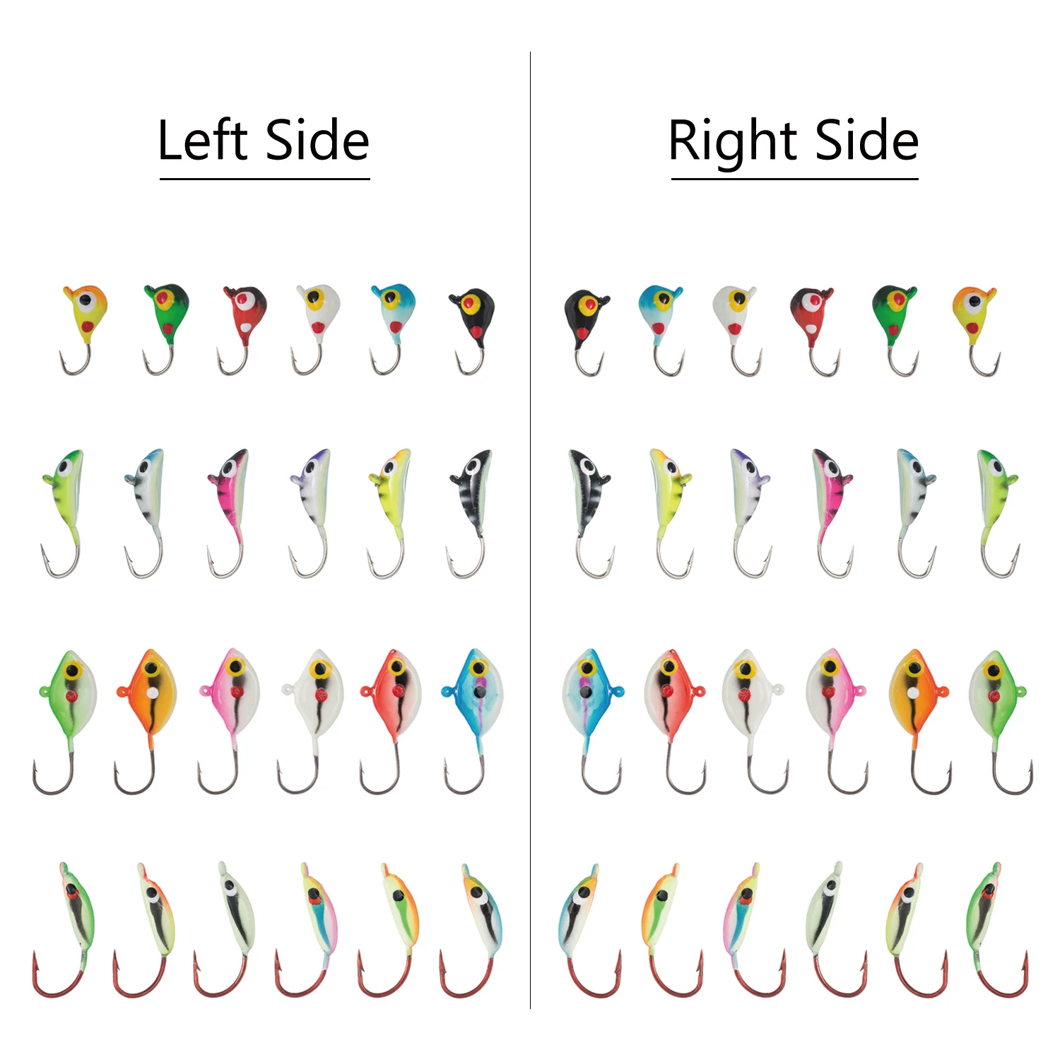 Bassdash набор приманок для подледной рыбалки светящиеся окрашенные крючки зимней 24