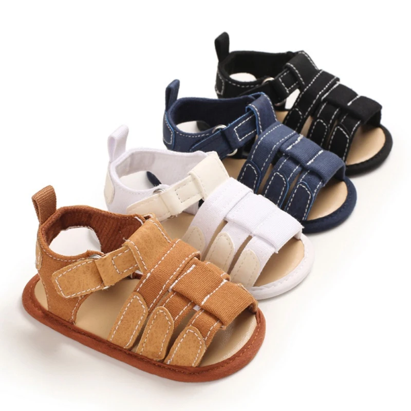 

Summer Baby Boy Sandals Beach Shoes Newborn Infant Kids Crib Shoes Soft Sole Solid Causal Anti Slip Sneakers 0-18M