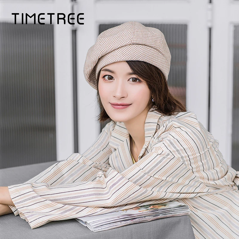 Модная трендовая теплая зимняя плюшевая утепленная Шапка бини женские