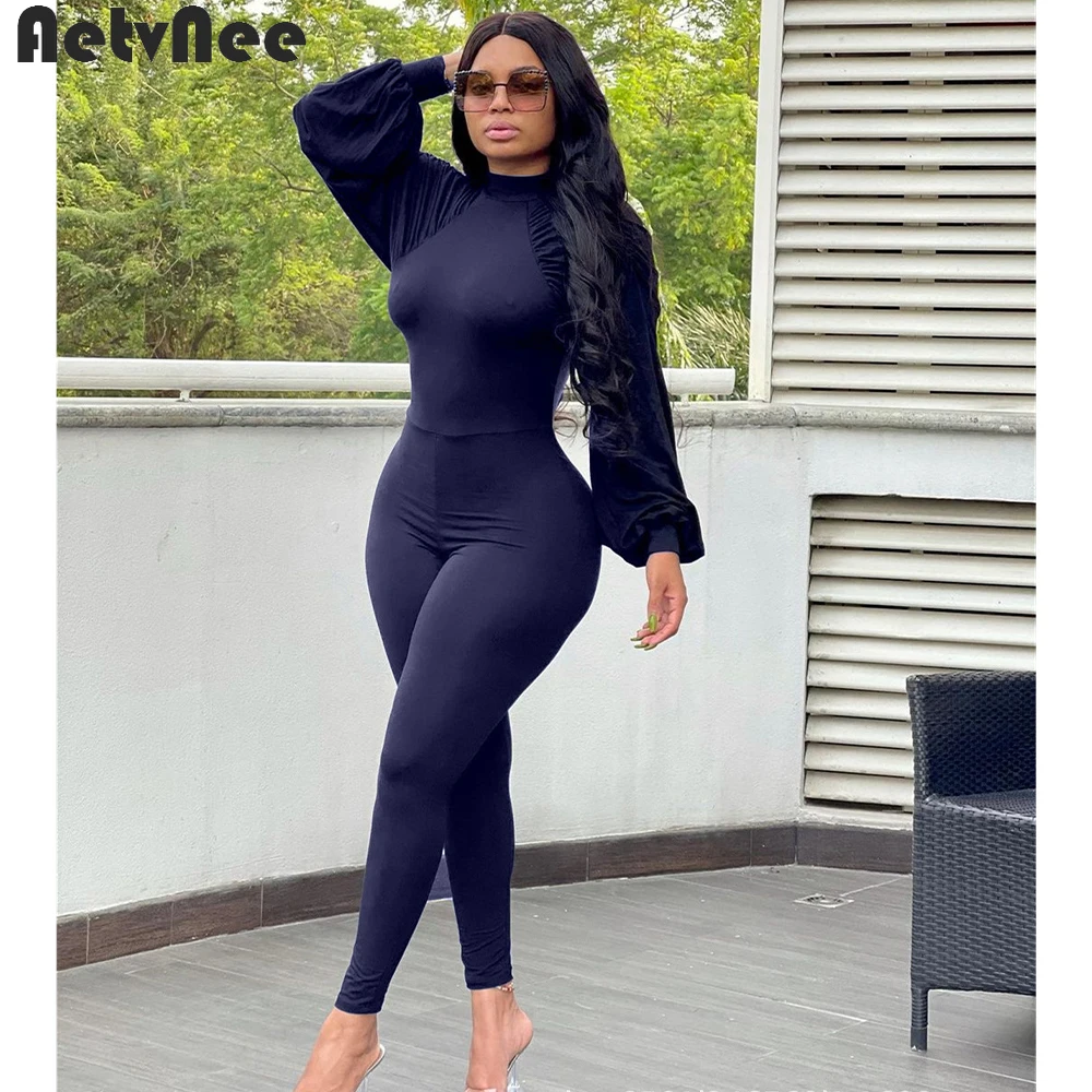 

Fall Jumpsuits for Women Sexy Backless Rompers Stretchy Skinny Jumpsuit Female Party Night Club One Piece Overalls Casual Clothe