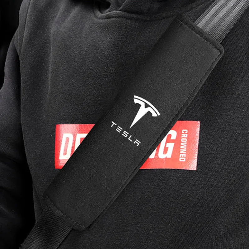 

2Pcs Car Styling Car Seat Belt Cover Safety Shoulder Pads For Tesla Model 3 Model X Y S 2021 Accessories