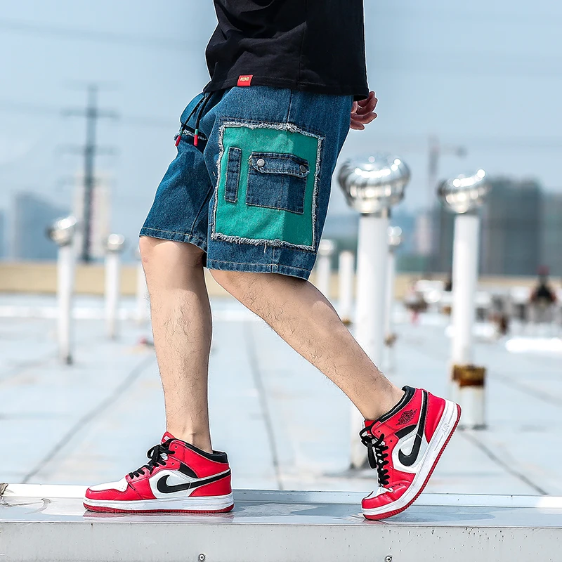 Мужские шорты 2020 модные в стиле пэчворк мужские повседневные ретро брюки