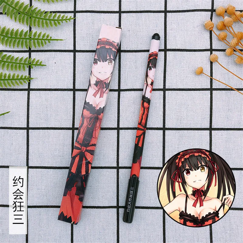 Гелевая ручка Himekawa Yoshino Hermit Tokisaki Kurumi кошмарная шариковая 0 5 черные стержни 10