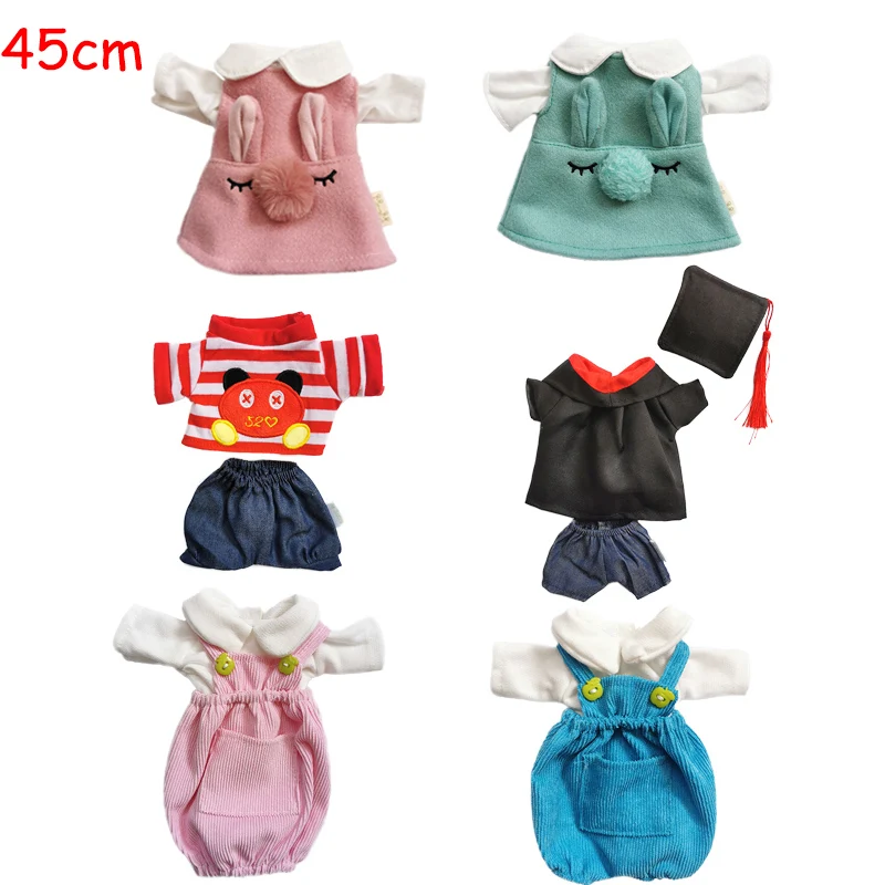 

45cm Doll Clothes Outfit for Rabbit/Cat/Bear Plush Toys Graduation Suit Accessories Fit 1/4 BJD Dolls Girls Children Gifts
