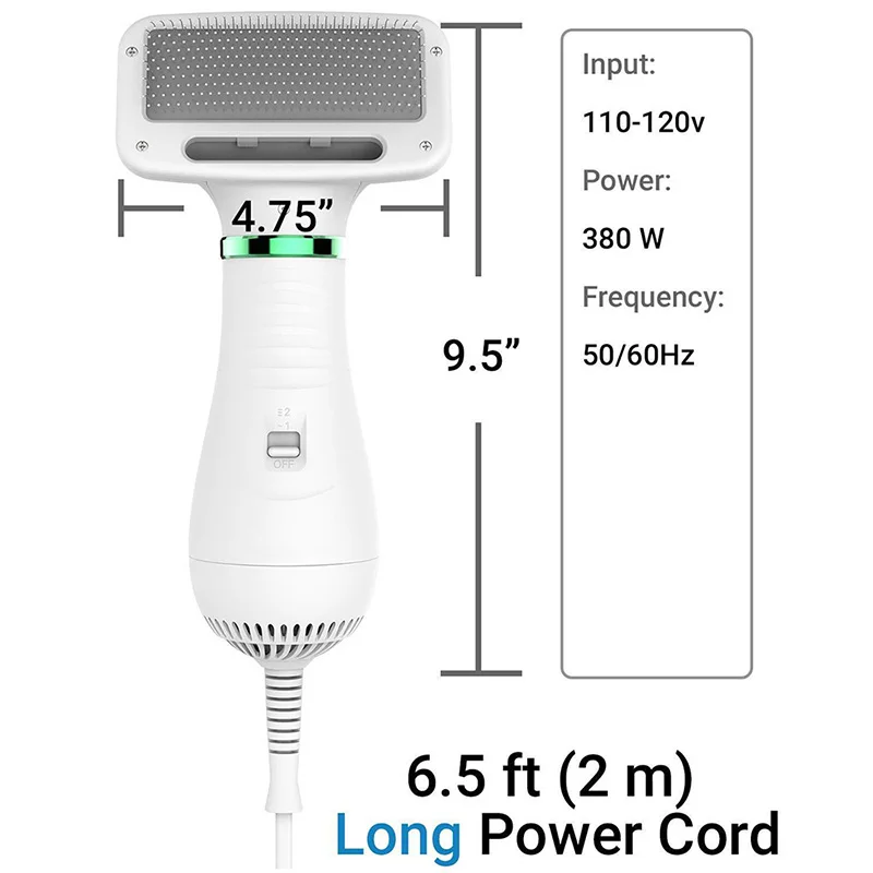 

Pet Dryer Low Temprature & Noise Dog Grooming Comb Pet Cat Hair Dryer Gooming Comb Animal Grooming Dryer-EU Plug