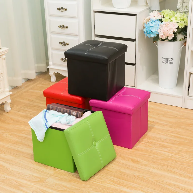 

Modern Leather Sofa Storage Box Storage Stool Ottoman Foldable Storage Box 12 Inch Sofa Footrest Foot Stool Seat Chair Bench