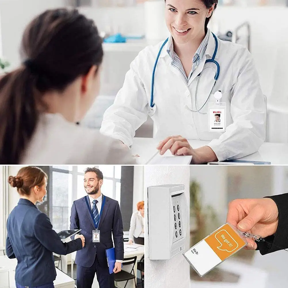 

PVC Transparent Waterproof ID Card Holder Student Card Holder Cover Card Holder Holder Protective Work Accessories T7W5