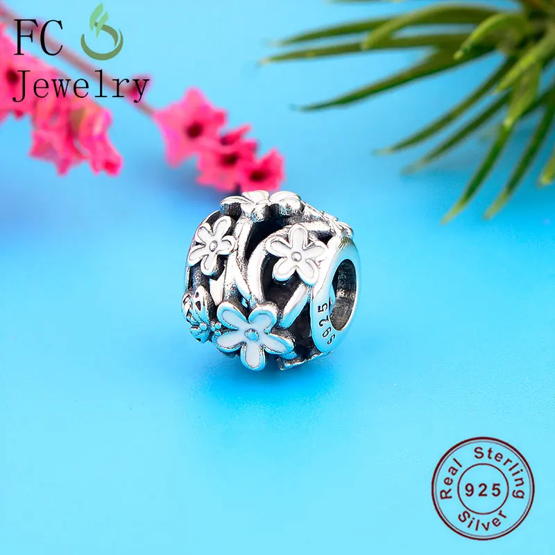 

FC Jewelry Fit Original Pan Charm Bracelet 925 Silver Ball Daisy Flower Ladybug Honey Bee Bead Making Women Spring Berloque