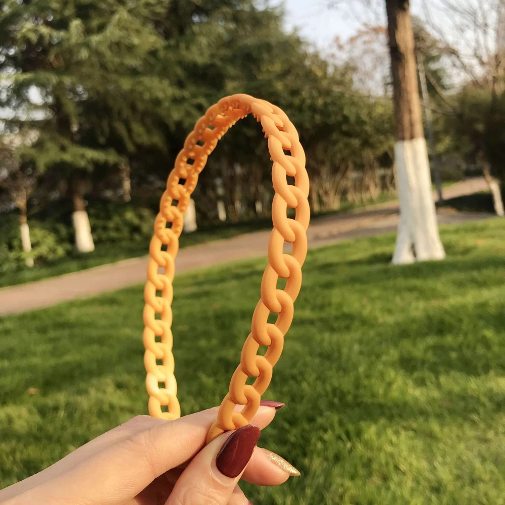 

Frosted Chain-shaped Hair Hoop Headband for Ladies Girls Fashion Plastic Hairband with Toothed Head Bands for Women Headwear