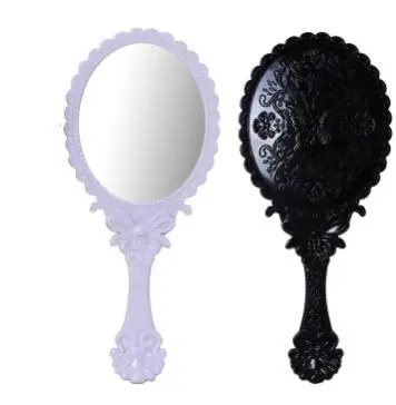 

Ladies Floral Repousse Vintage Mirror Oval Hand Held Makeup Beauty Dresser Gift