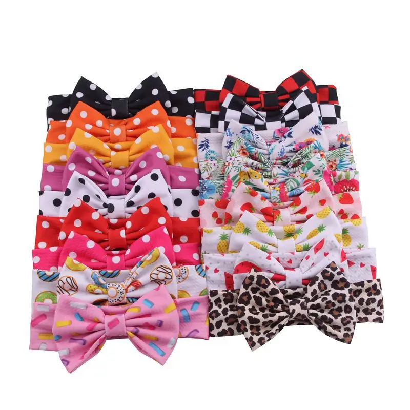 

1PCS 5inch dot print fashion cute Bullet Girl Soft Elastic bow Headwrap 047
