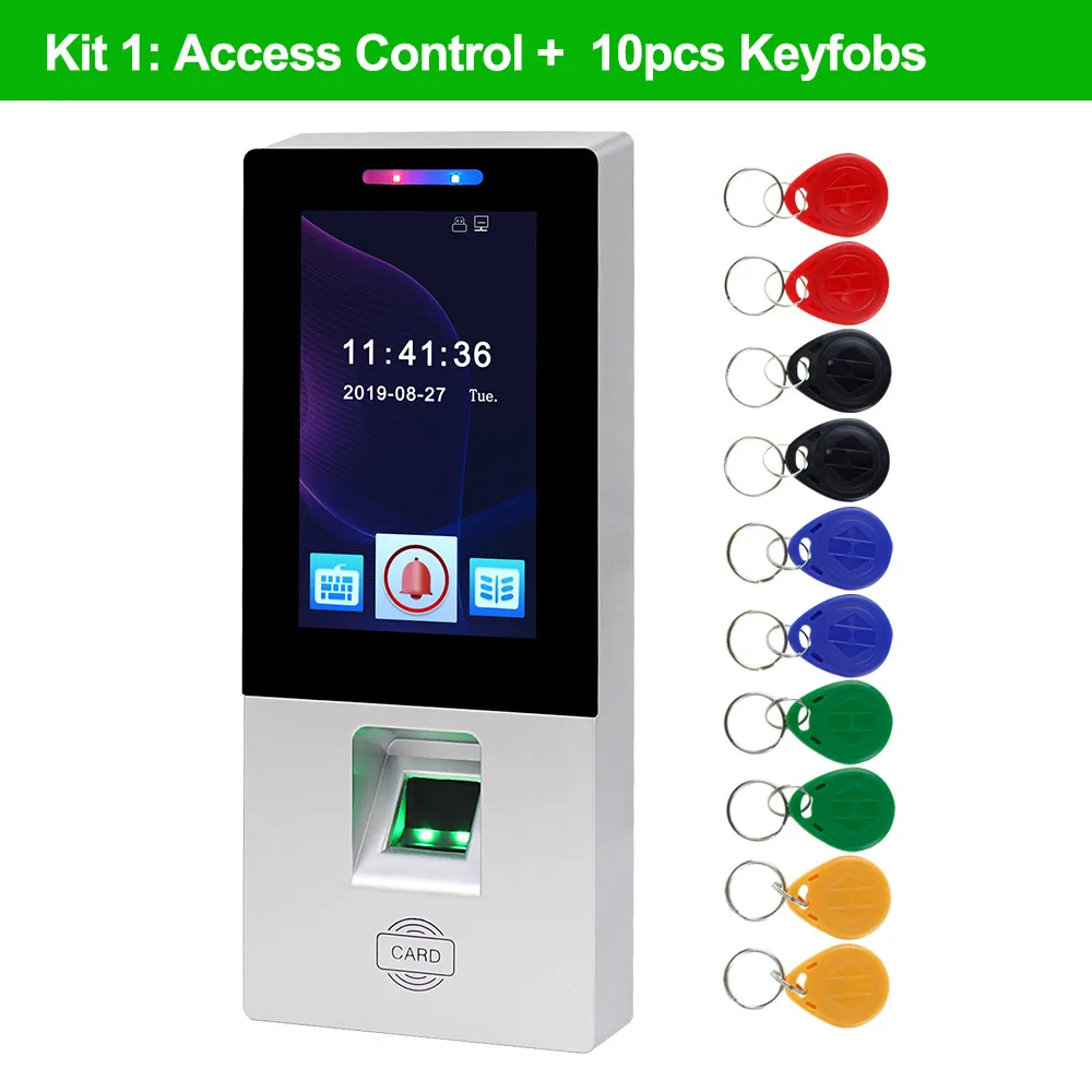 Keypad with Keys RFID биометрическая система контроля доступа отпечатков пальцев комплект питания сенсорного экрана клавиатуры контроля доступа электрические дверные замки карты EM - Цвет: Keypad with Keys