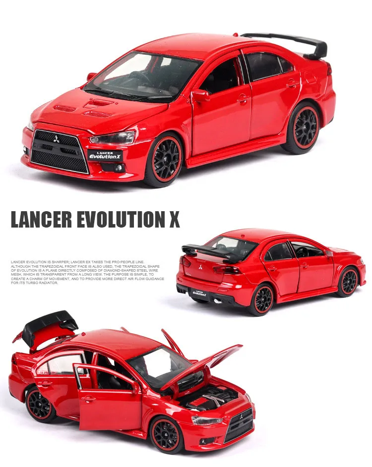 Литье под давлением 1:32 Lancer EVOlution X Коллекционная модель автомобиля из металлического сплава симуляторы машины игрушки для детей Подарки для детей
