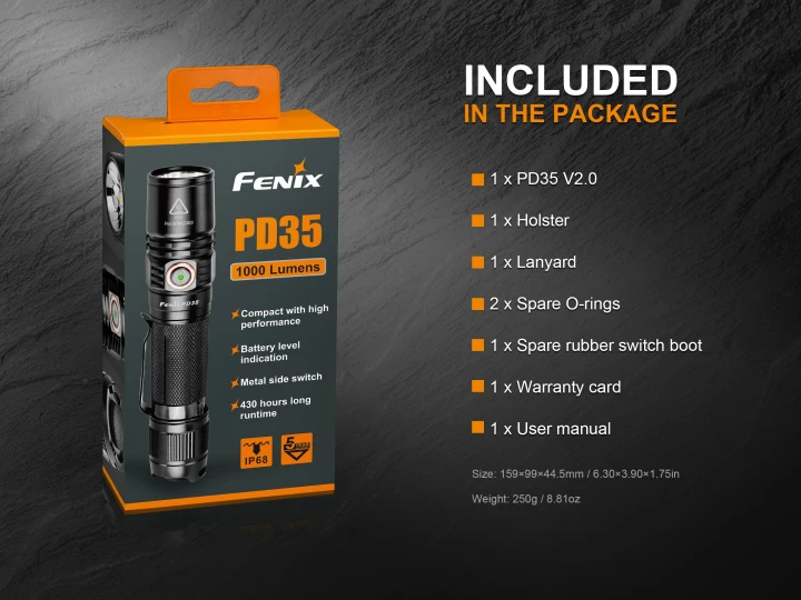 Светодиодный тактический фонарик Fenix PD35 V2.0 2018 Edition V2 1000 люмен CREE XP L HI V3|Фары| |