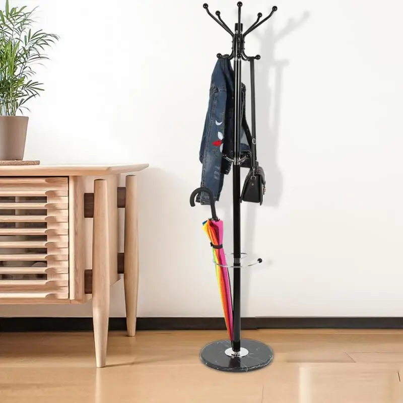

1PC 170cm Black Coat Stand Hooks Multi Function Metal Rack Organizer Hanger Bedroom Stand Hat Coat Clothes Rack Hanger HWC