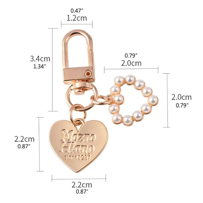 

A2UA 4Pcs Love Letter Shell Conch Pearl Metal Golden Keychain Kit Bag Charm Jewelry